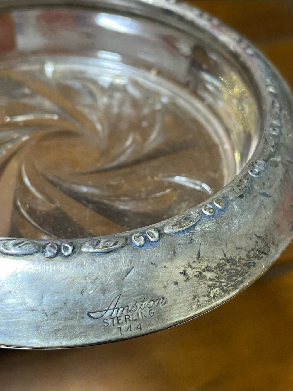 Vintage Set 4 Amston Sterling Silver Coasters